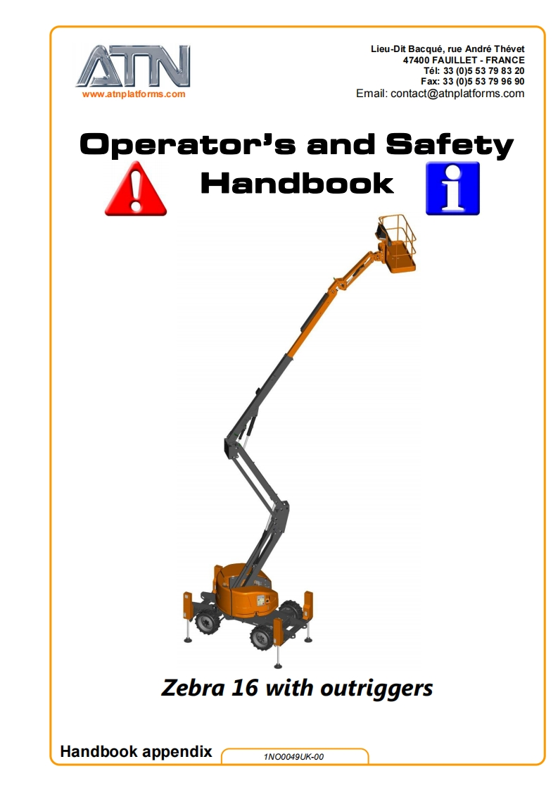 Zebra-16-Stab-Operations-Manual操作与维护保养说明书手册