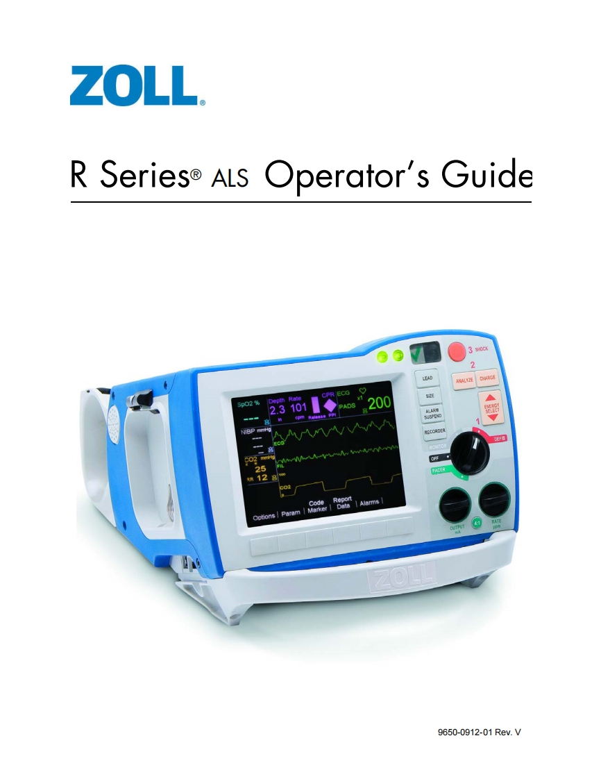 Zoll-R-Series-ALS-Defibrillator操作说明书手册