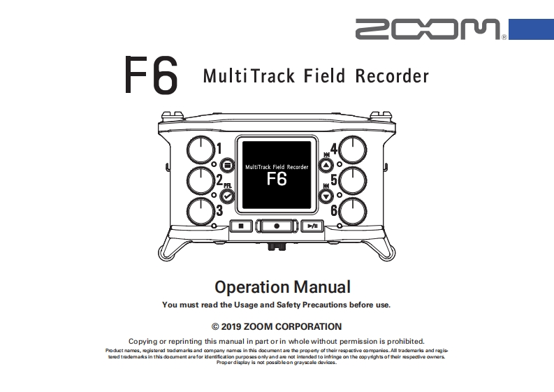 ZoomF6使用说明书手册