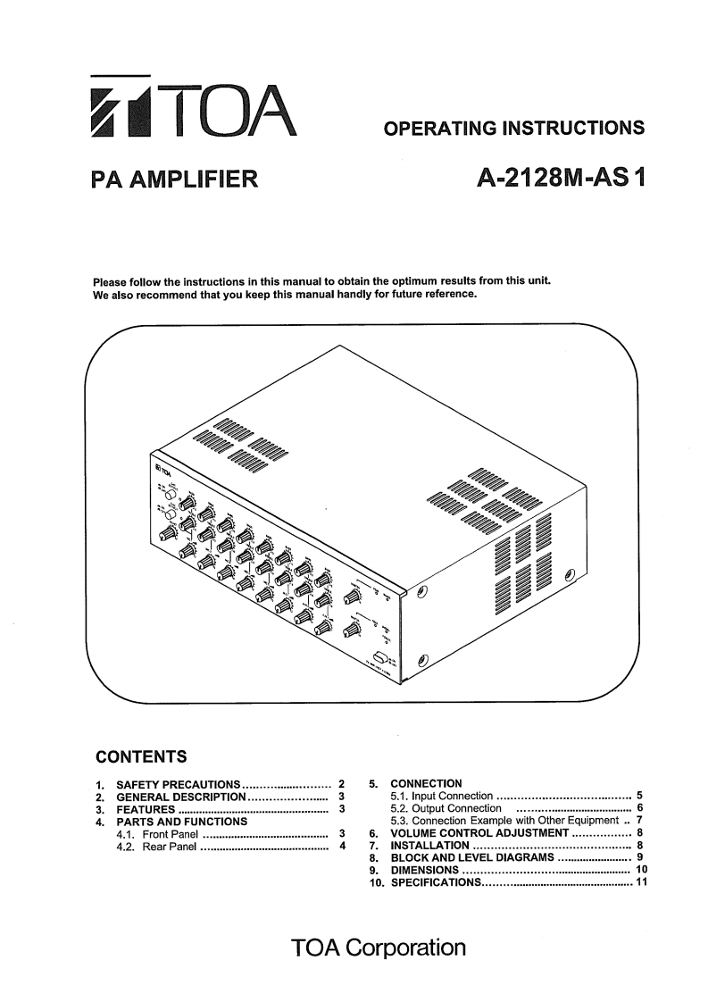 a-2128m-pa-amplifier-使用说明书手册