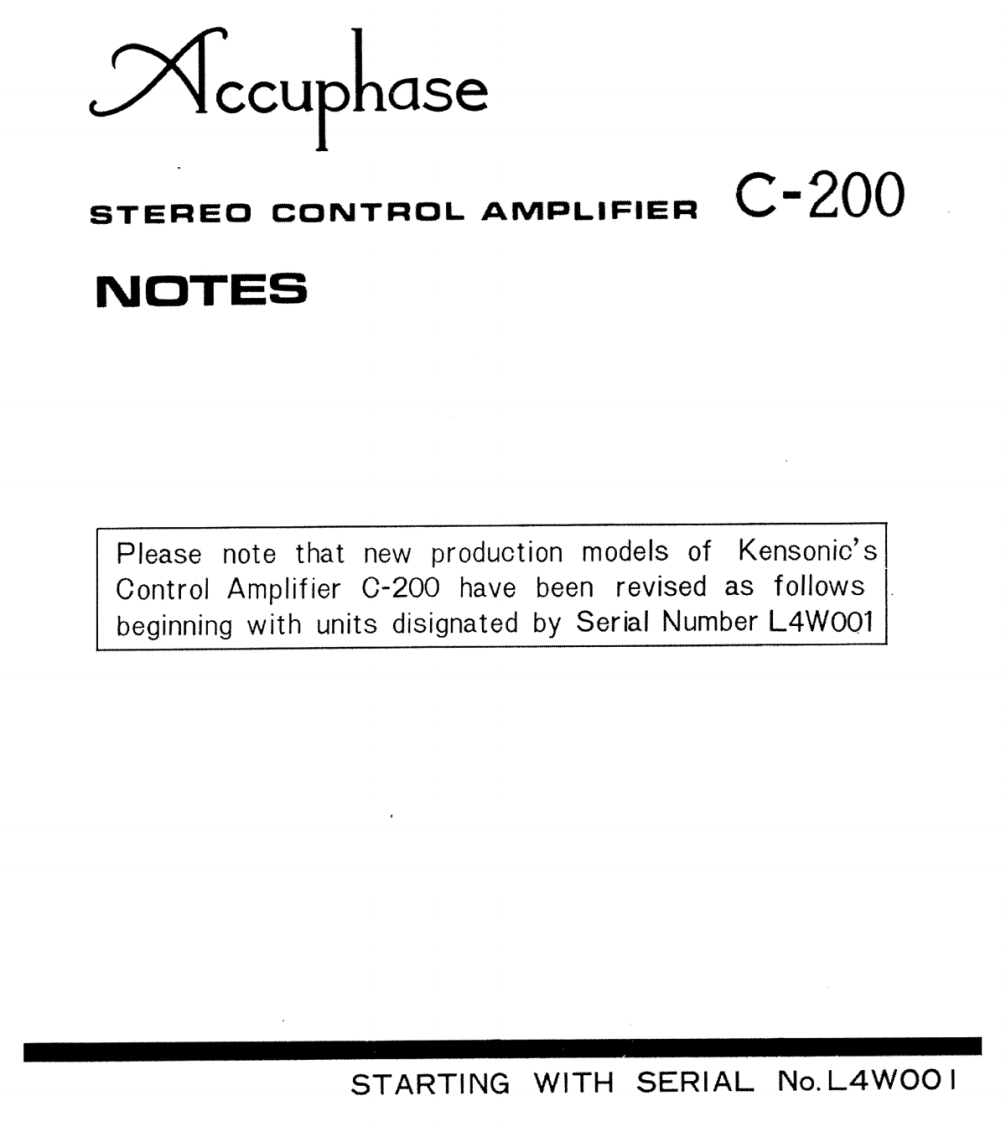 accuphase---c200-(service-update---starting-at-l4w001)维修电器原理图