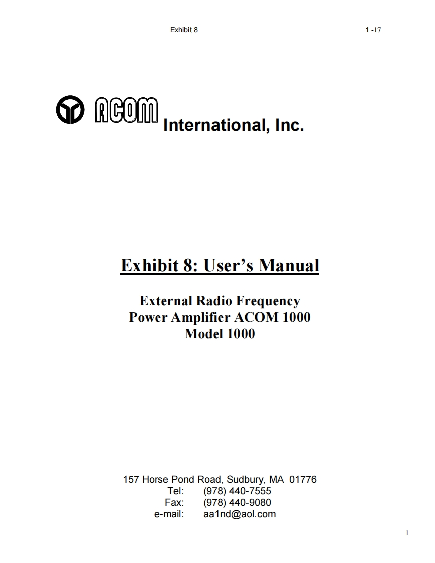 acom1000_schematics维修手册电气原理图