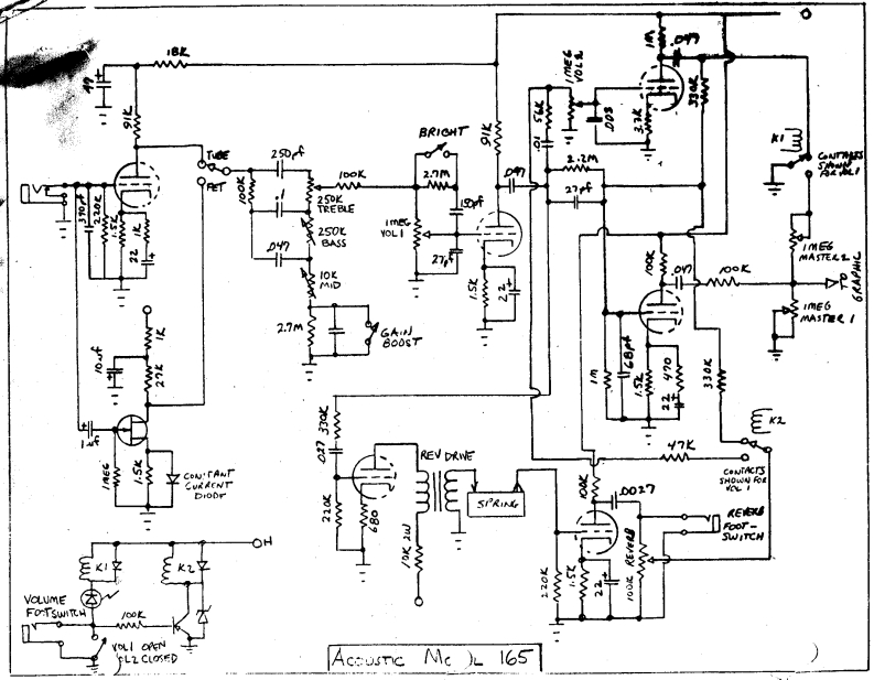 acoustic_165维修电器原理图说明书手册
