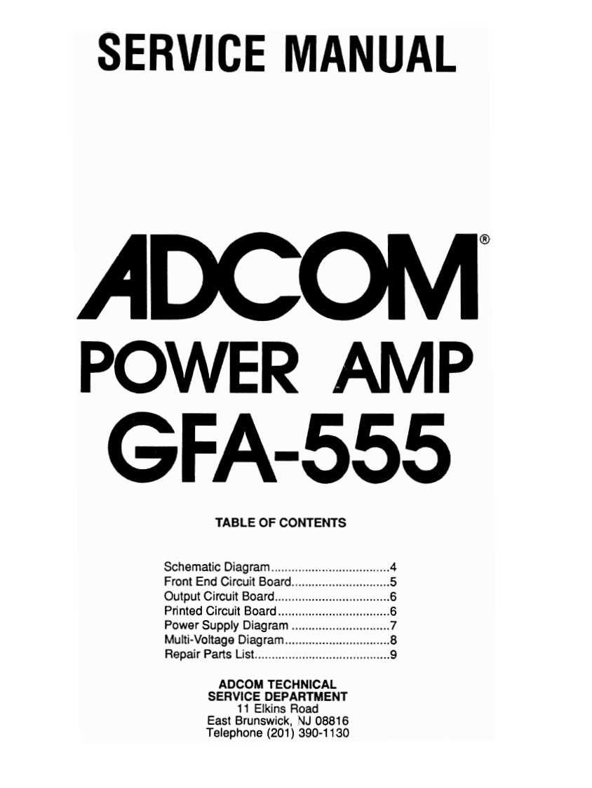 adcom-gfa-555-service-manual维修电器原理图
