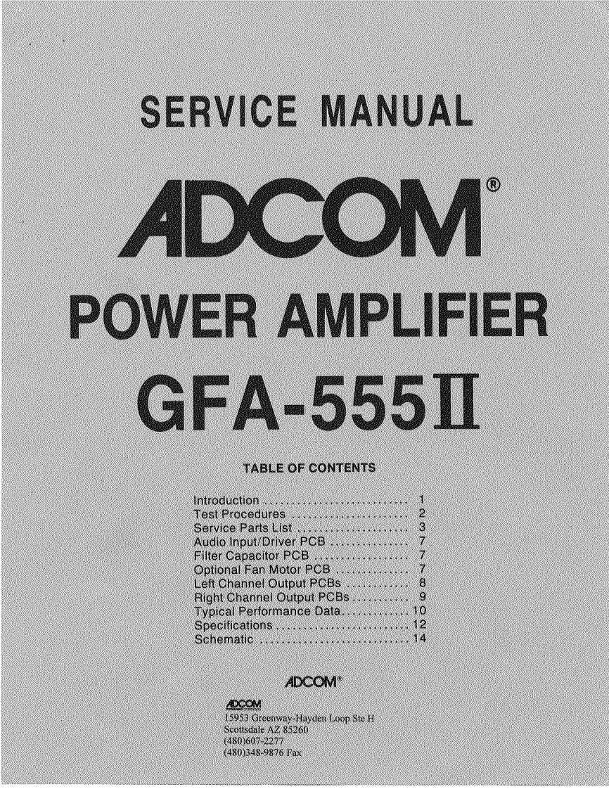 adcom-gfa-555ii-en-维修电器原理图手册