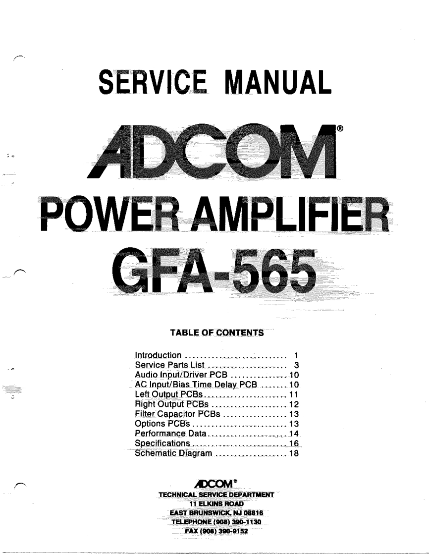 adcom-gfa-565-en-service维修电器原理图手册