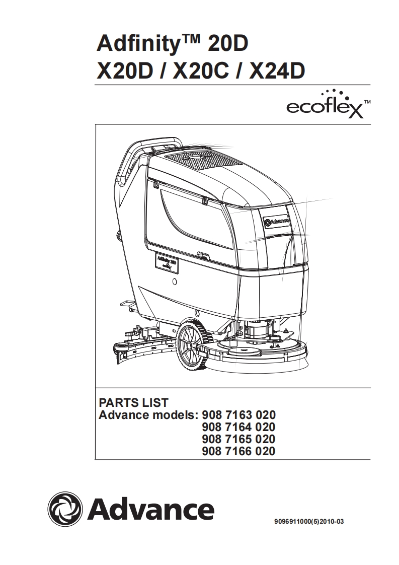 adfinityX20-parts维修零部件手册