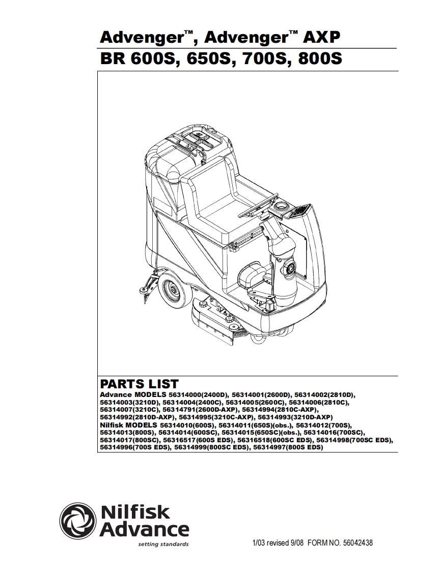 advenger-2400D-parts维修零部件手册