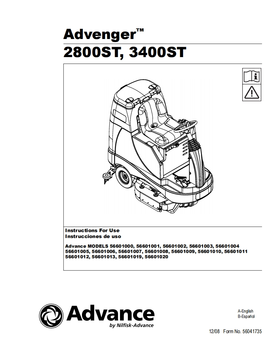 advenger2800ST-manual操作与维护手册