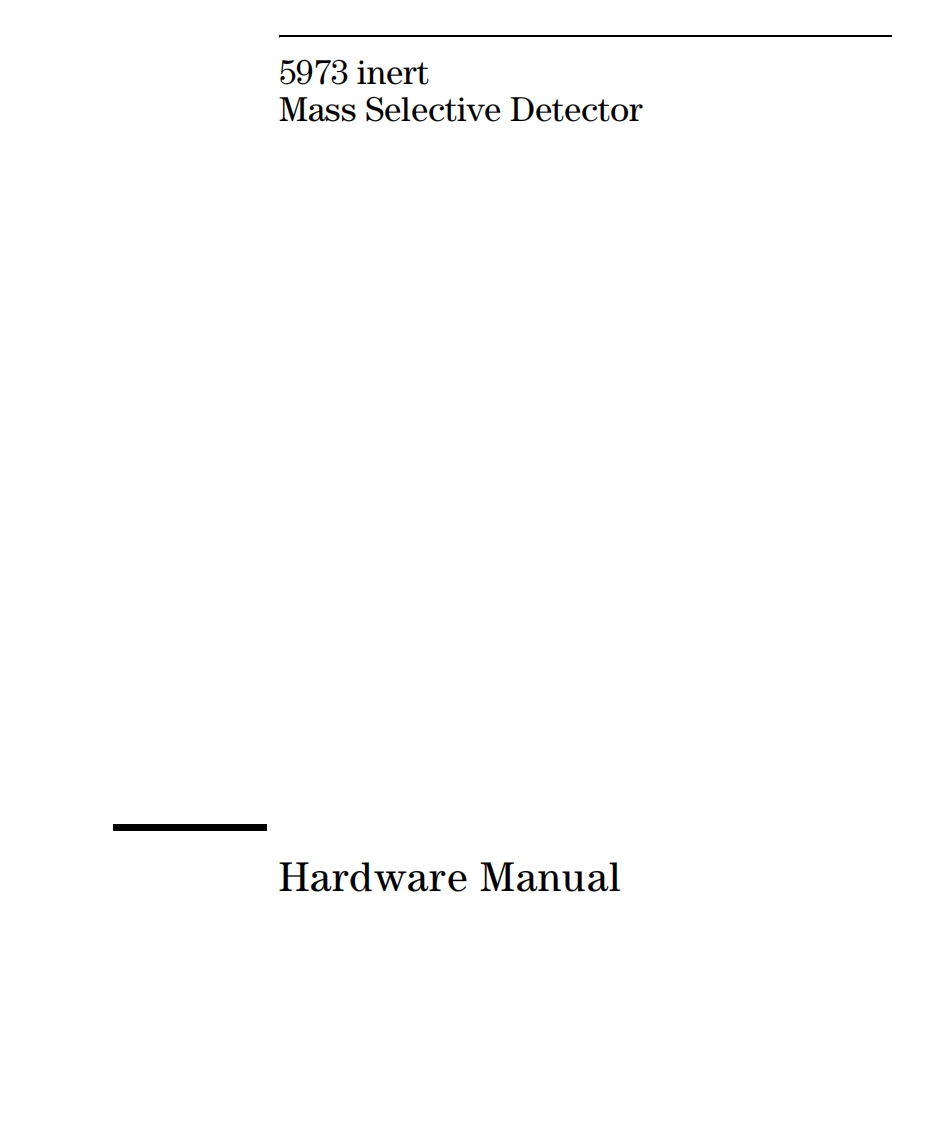 agilent-5973-inert-mass-selective-detector_硬件安装调试说明书手册