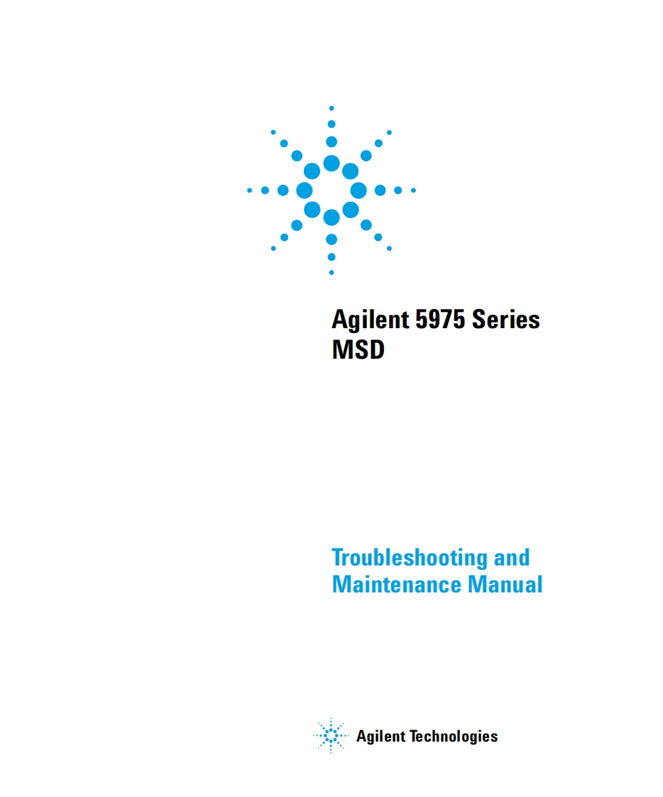 agilent-5975-series-msd-troubleshooting-and-maintenance-操作说明书手册