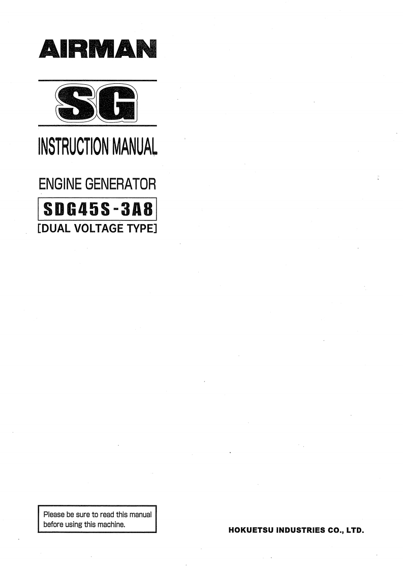 airman-genset-sdg45s_3a8_-e4-_instruction-manual安装调试说明书手册