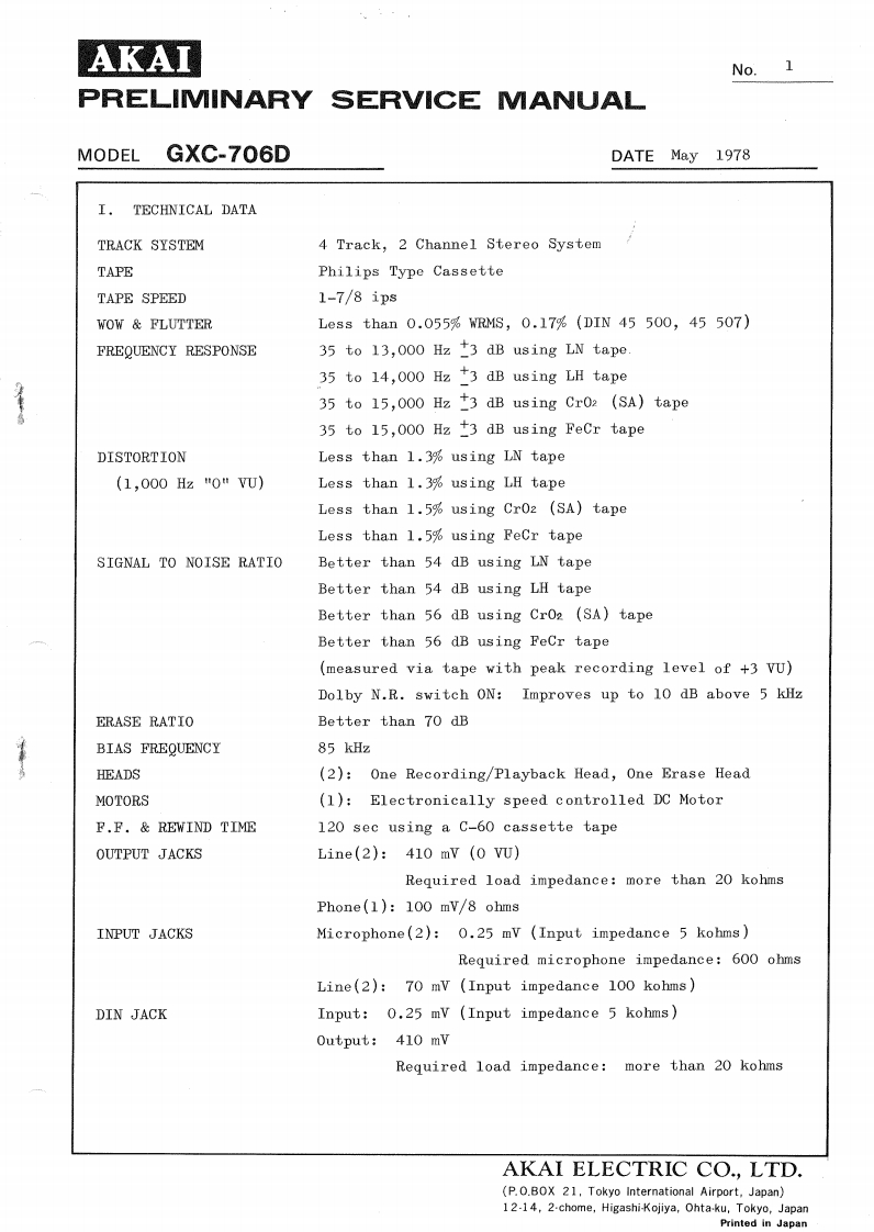 akai_gxc-706-d_sm维修电器原理图