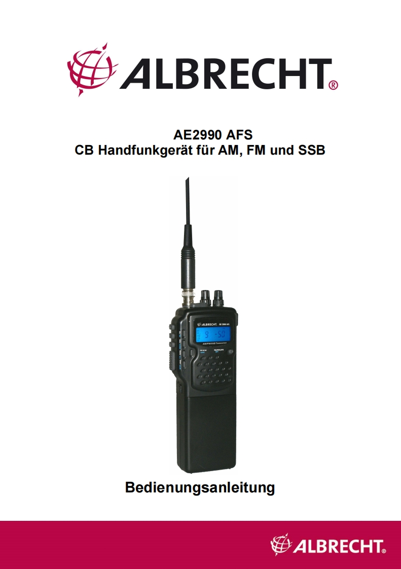 albrecht_ae2990afs_使用说明书手册