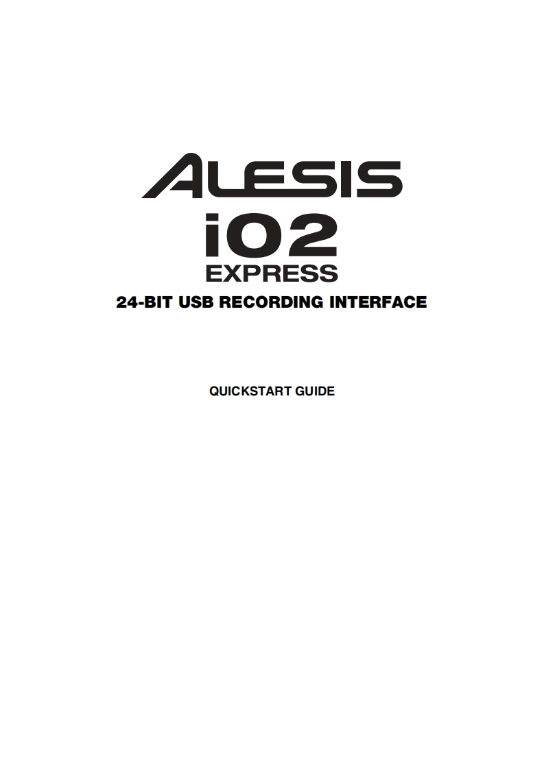 alesisIO2EXPRESS操作说明书手册