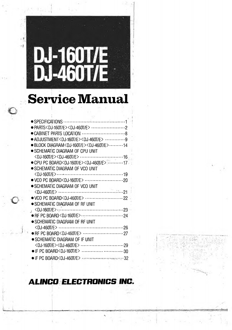 alinco--dj-160t--维修电器原理图手册--ID5795
