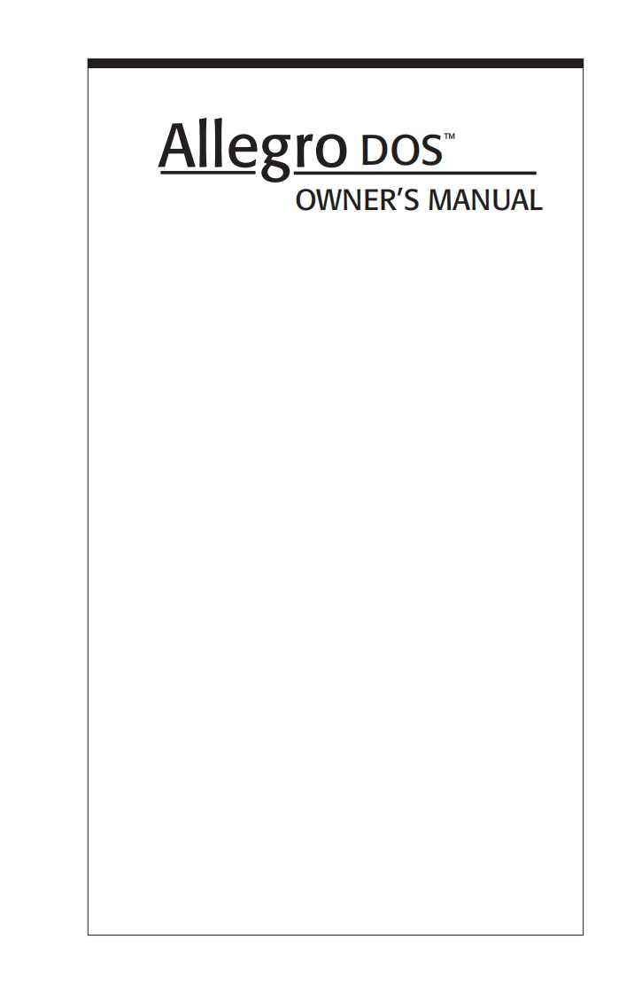 allegro-dos_user_manual操作说明书手册