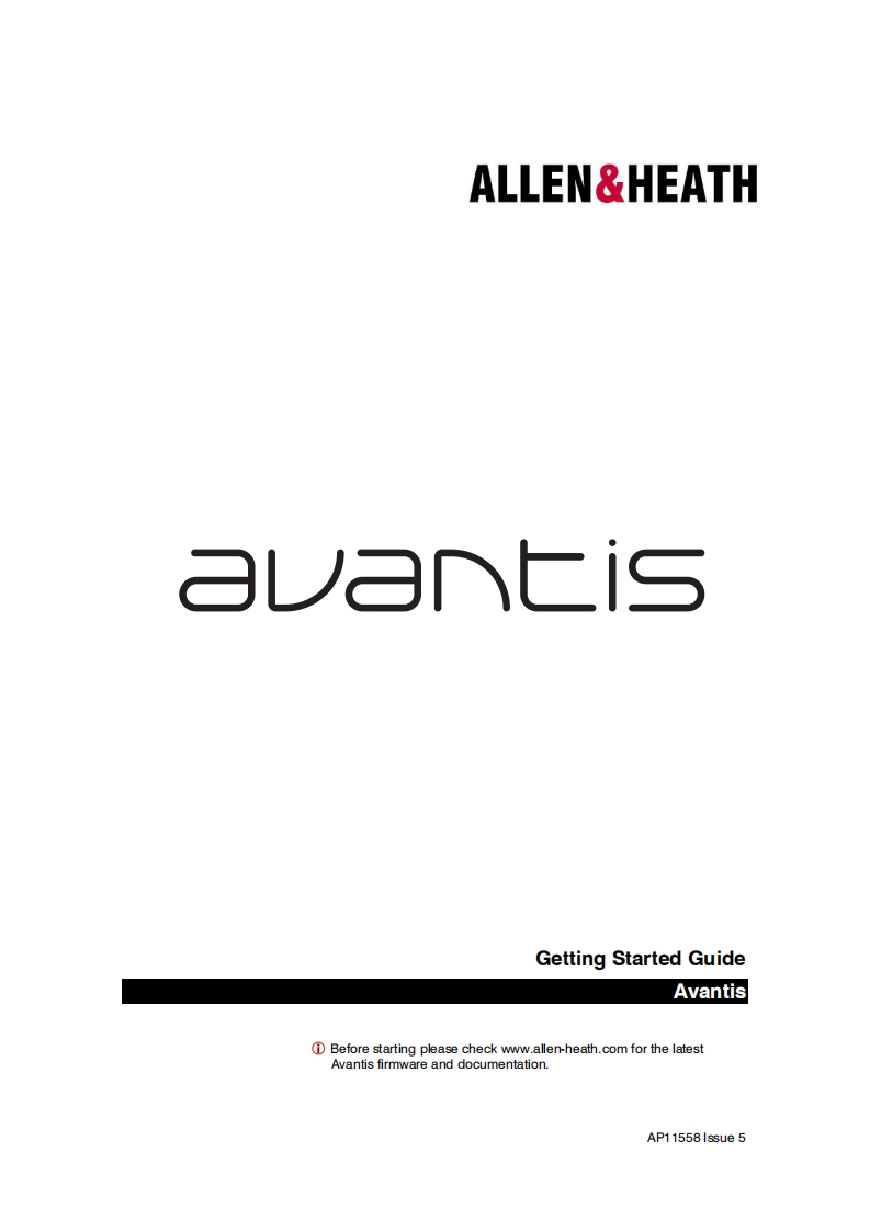 allenheathAVANTIS操作说明书手册
