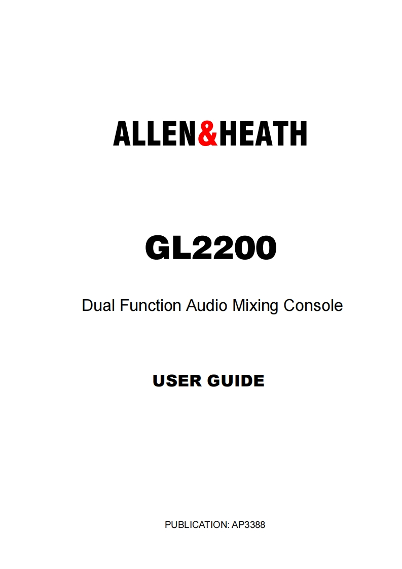 allenheathGL2200操作说明书手册