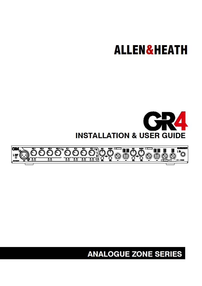 allenheathGR4操作说明书手册