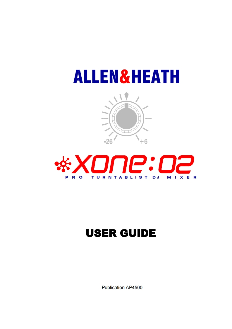 allenheathXONE02操作说明书手册