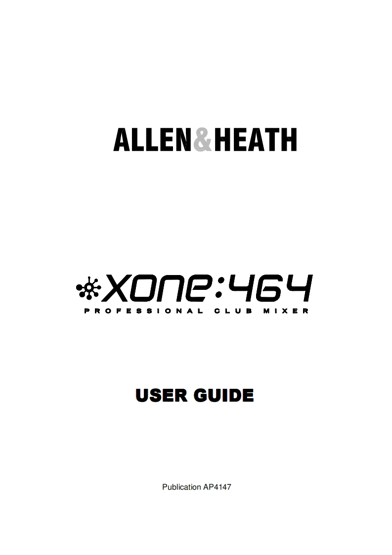 allenheathXONE464操作说明书手册