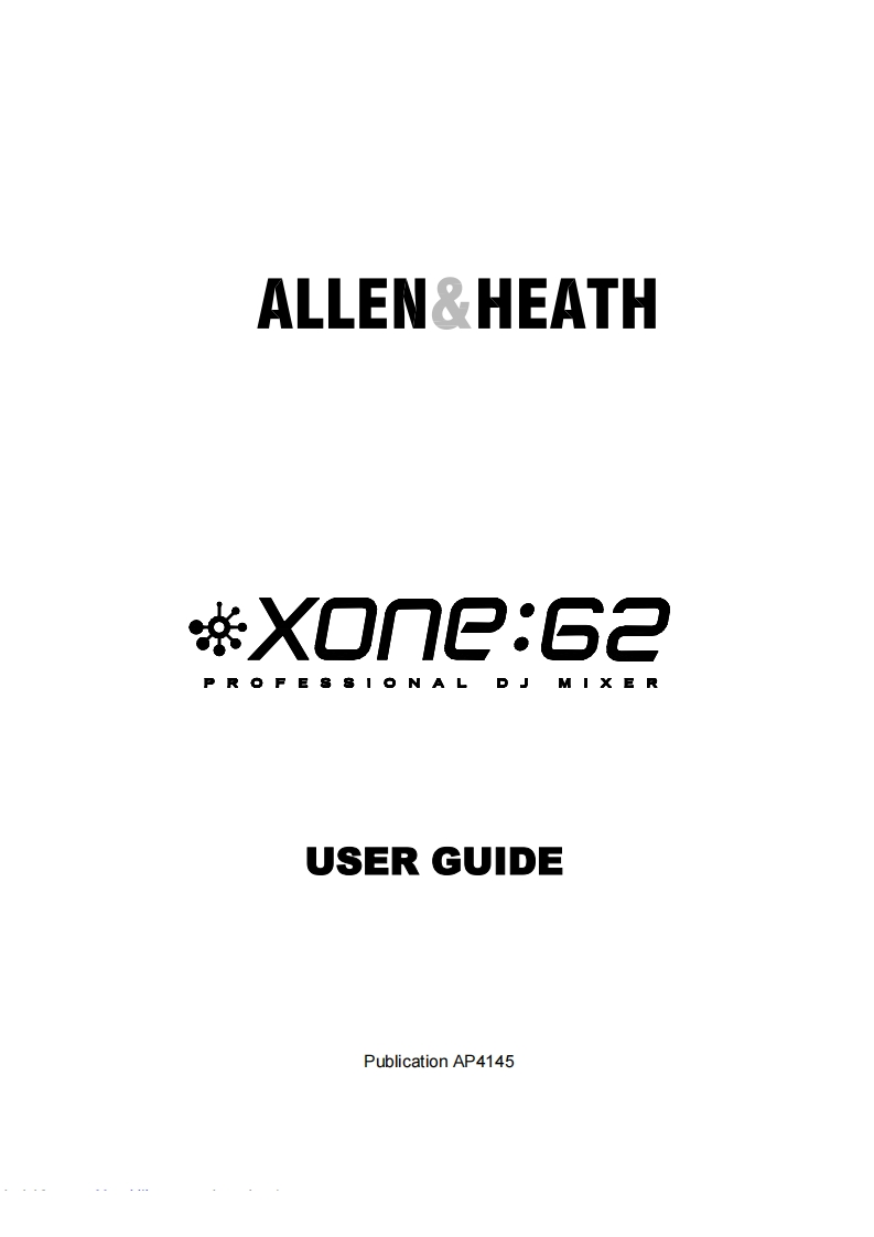 allenheathXONE62操作说明书手册