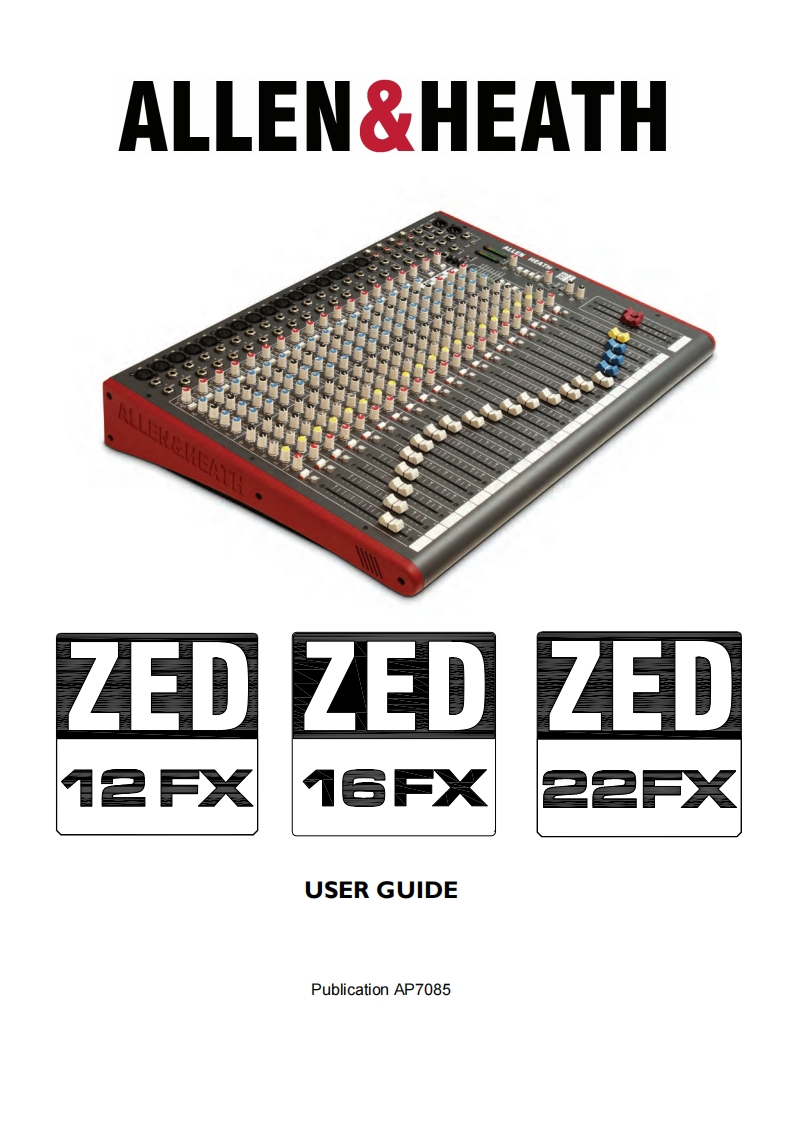 allenheathZED12FX-16FX-22FX操作说明书手册