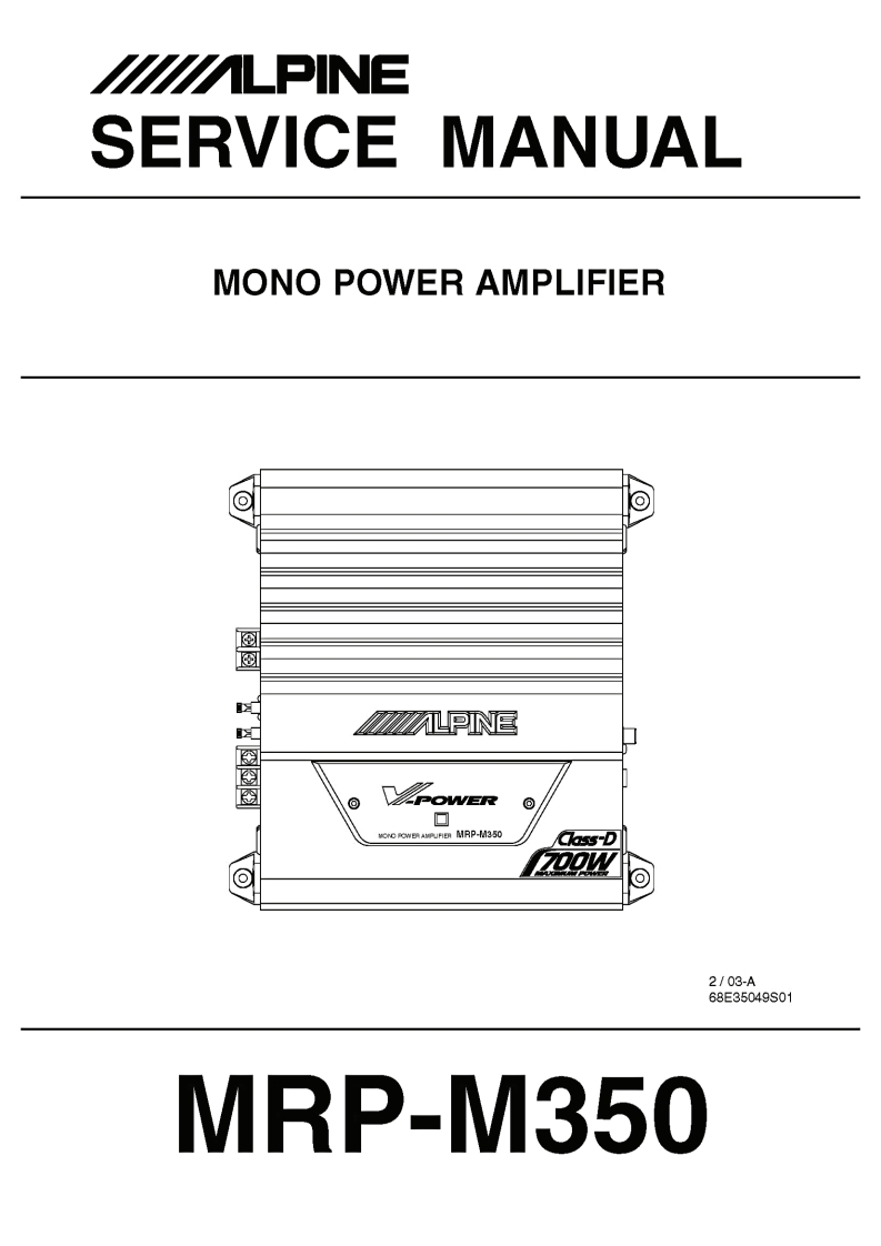 alpine--mpr-m350--维修电器原理图手册--ID15934