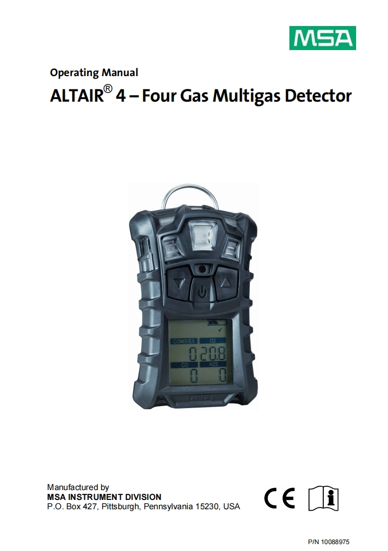 altair-4-multigas-detector_调试手册说明书指南