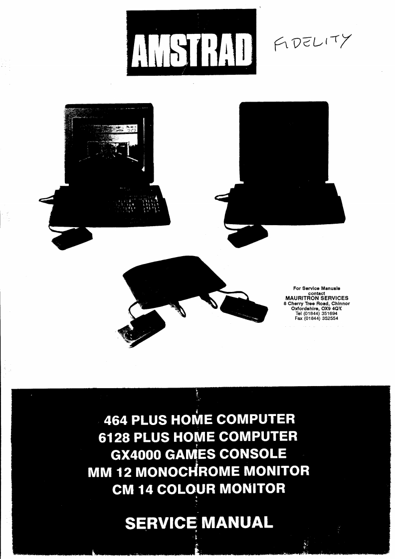 amstrad_464_6128_gx4000_mm12_cm14_维修说明书手册电器原理图