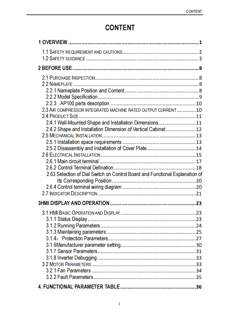 ap100-air-compressor-vfd-manual操作说明书手册-v1.1