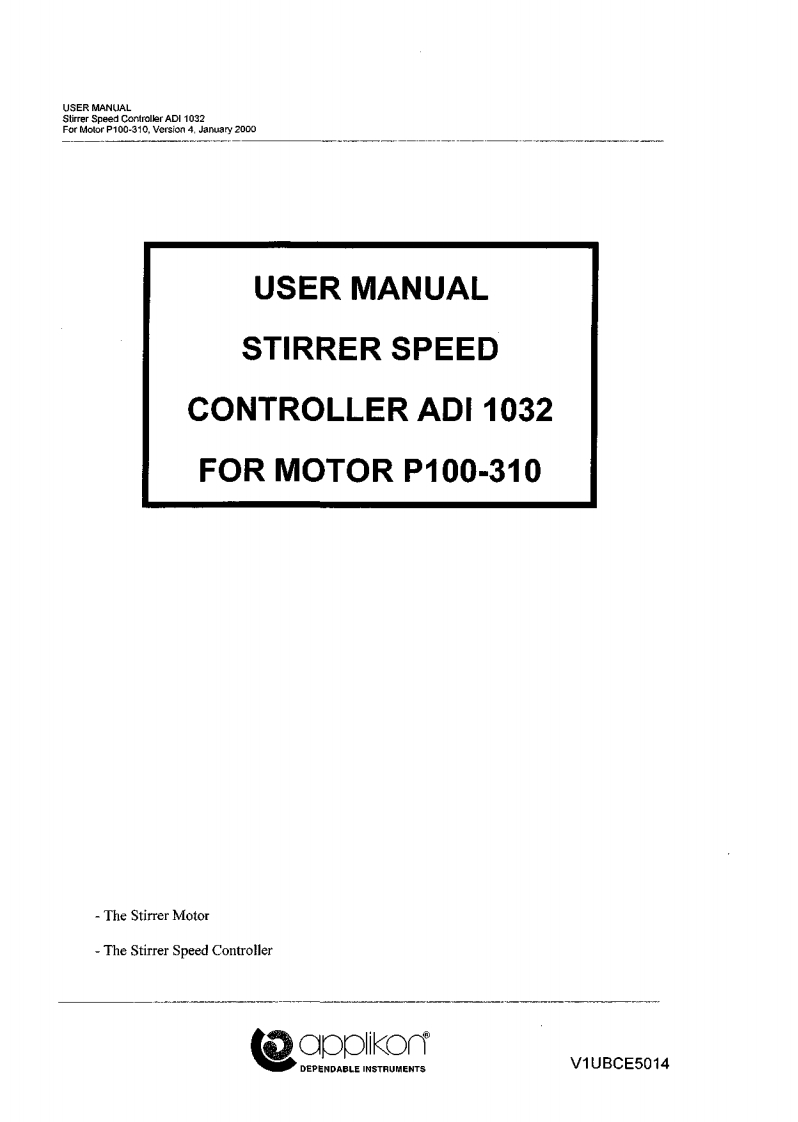 applikon-stirrer-motors_操作说明书手册