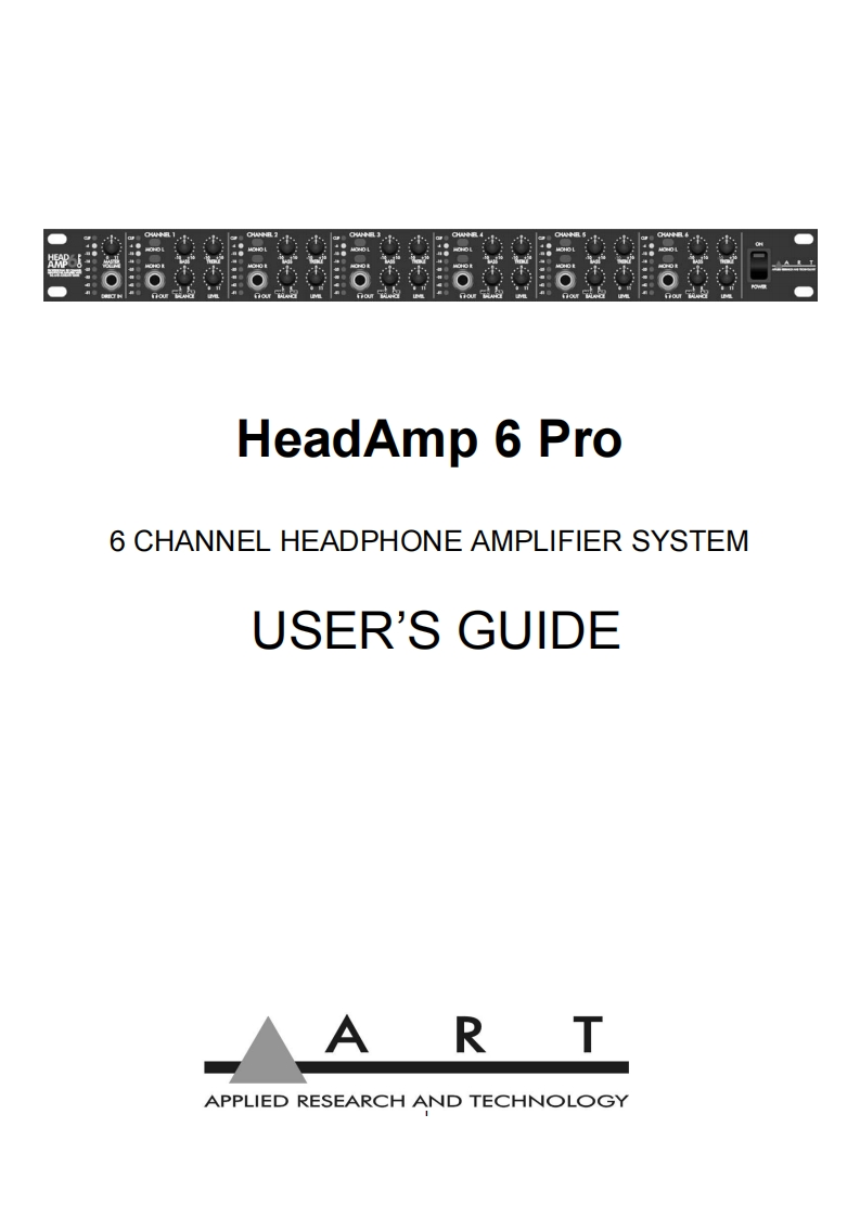 artHEADAMP6PRO操作说明书手册