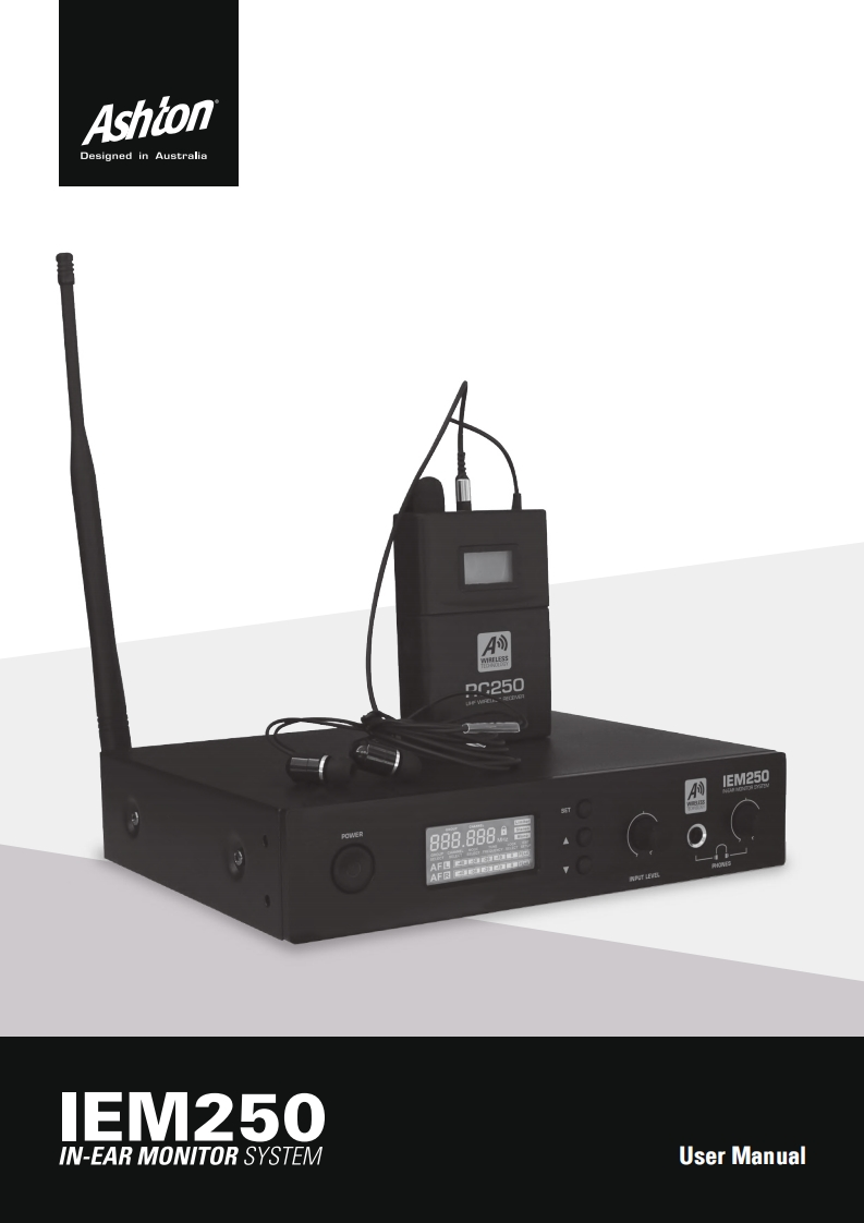 ashtonIEM250操作说明书手册