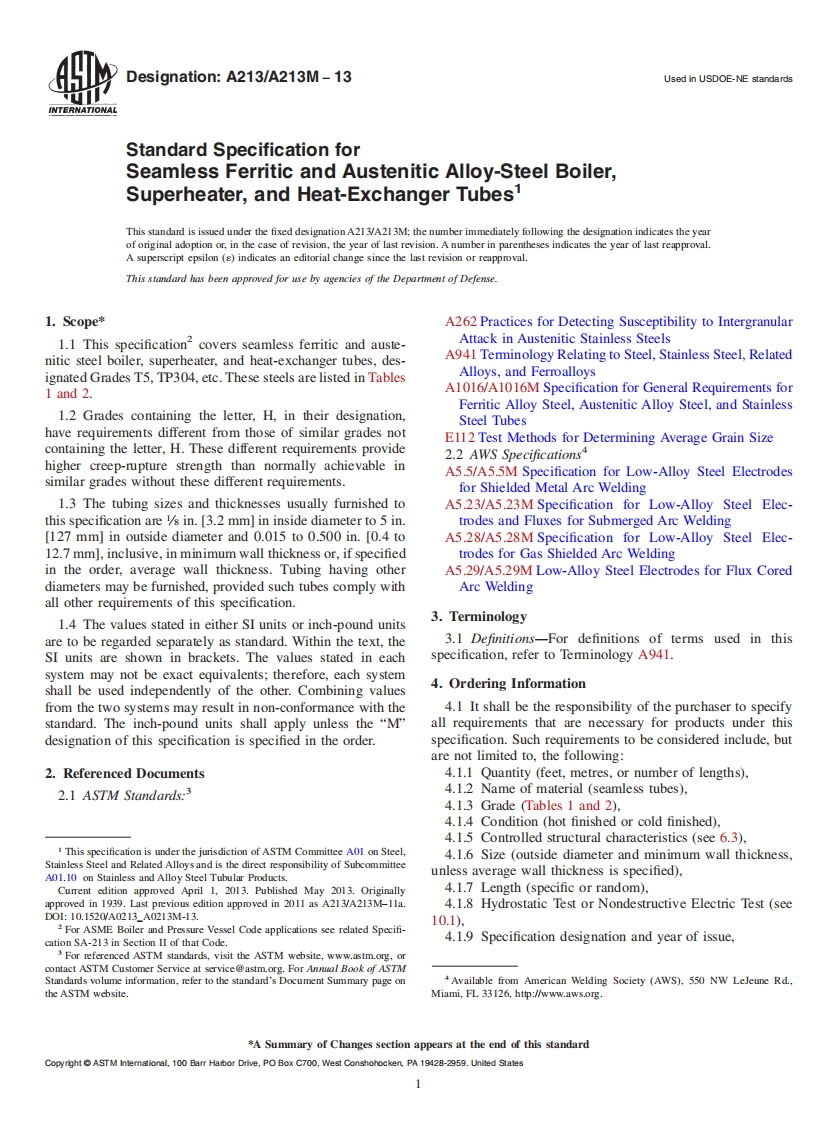 astm-a213最新标准规范