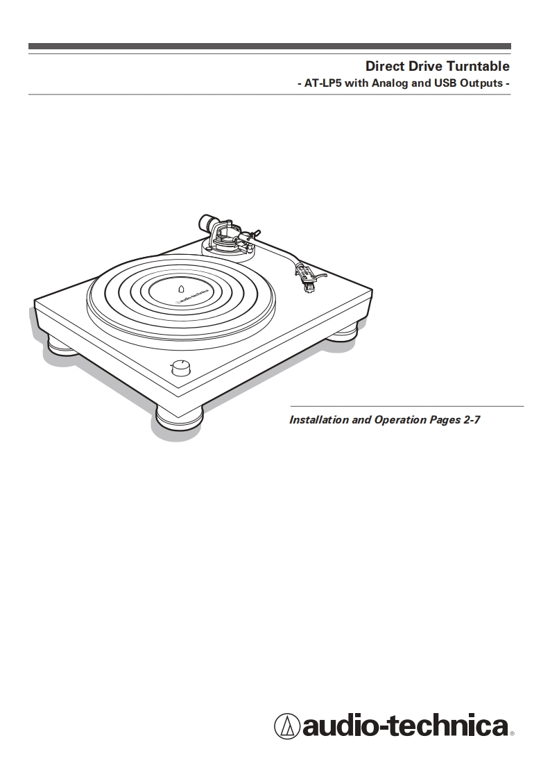 audiotechnicaATLP5操作说明书手册