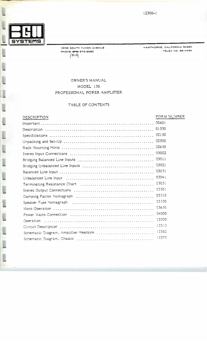 bgwmodel150profpowamp维修电器原理图