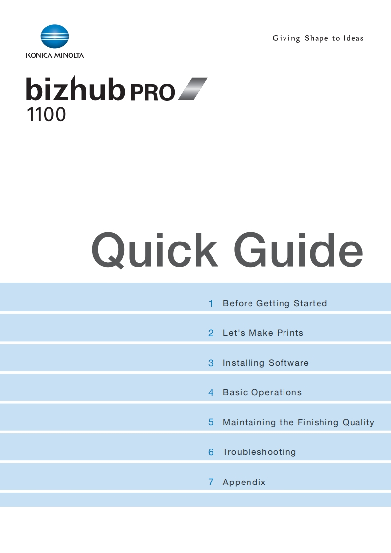 bizhub-1100-快速操作说明书手册