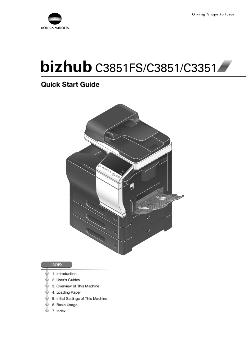bizhub-C3351-快速操作说明书手册
