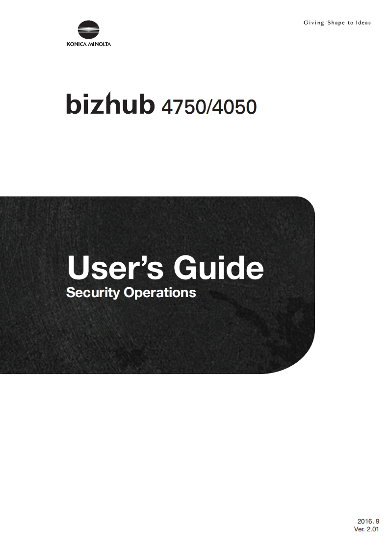 bizhub4750_4050Security操作说明书手册