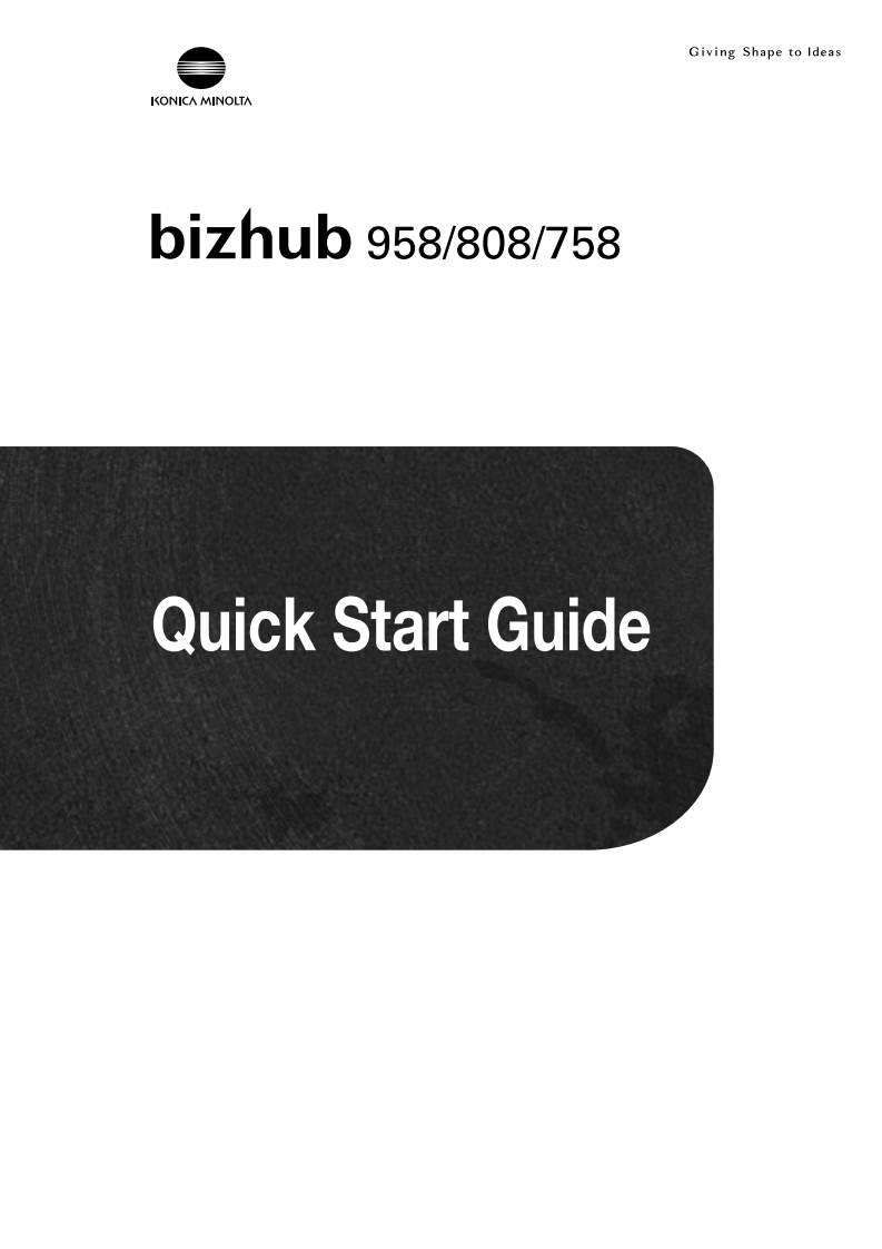 bizhub958_808快速操作说明书手册