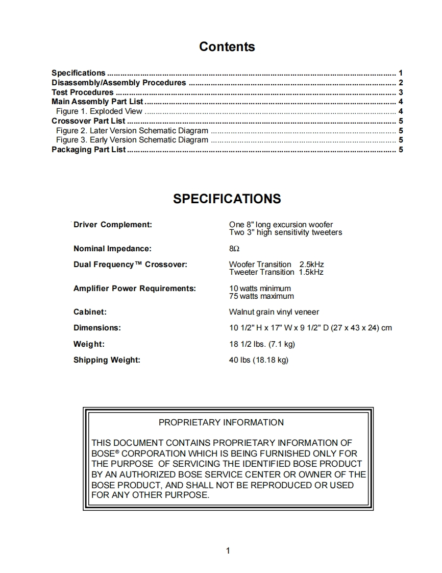 bose--301-series-ii--维修电器原理图手册--ID8129