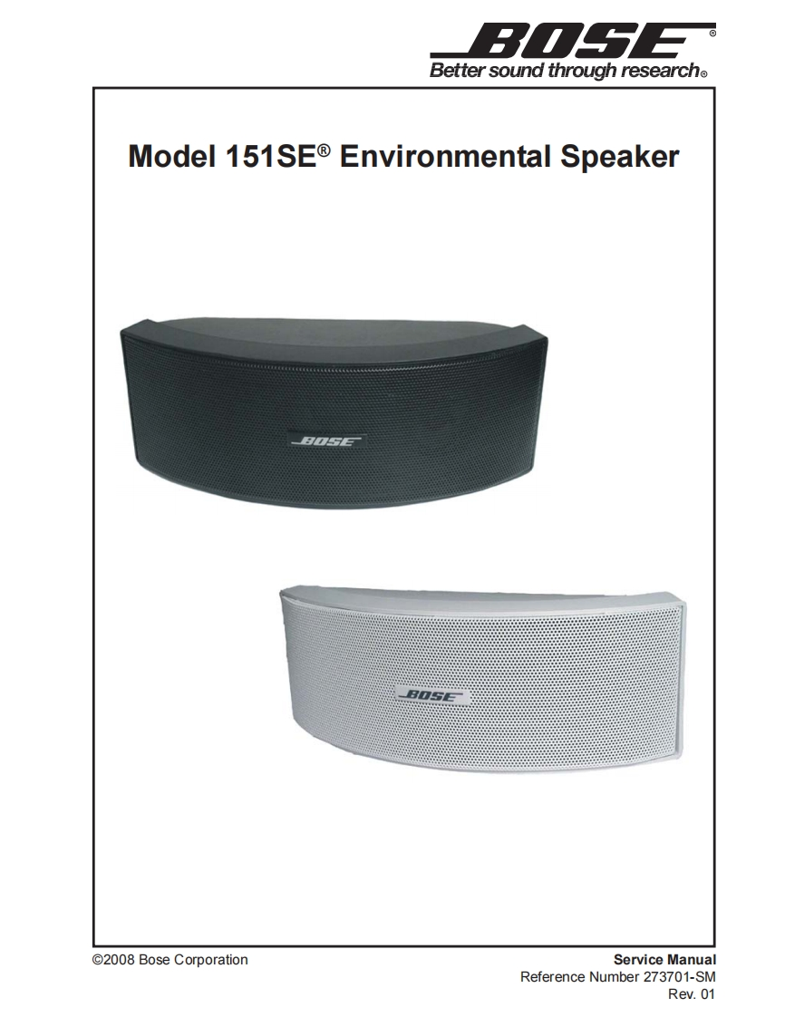 bose-151SE_维修手册含电器原理图-找手册网