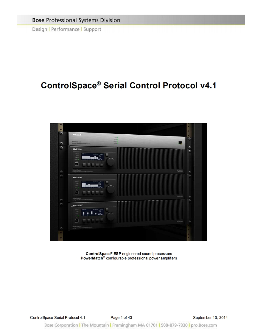 boseESPCONTROLSPACE操作说明书手册