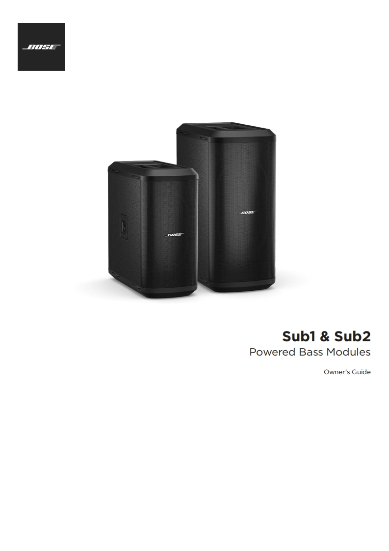 boseSUB1-SUB2操作说明书手册