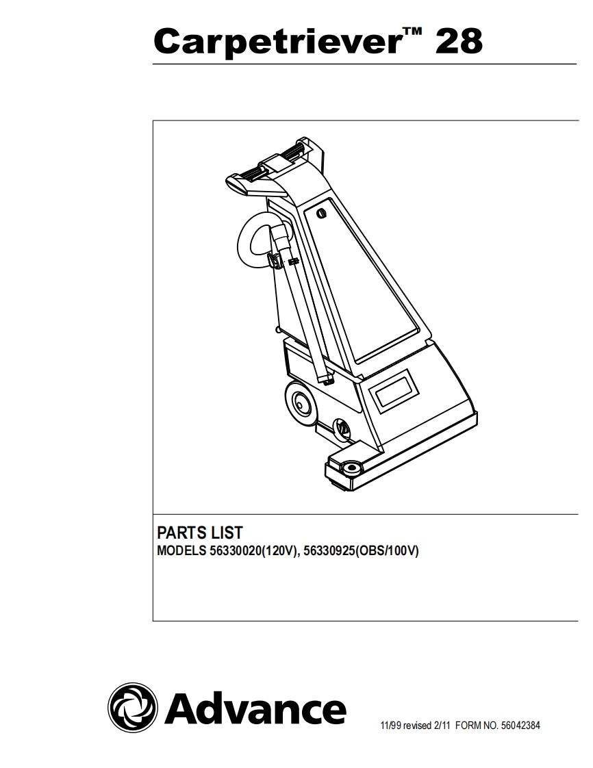 carpetriever-parts维修零部件手册