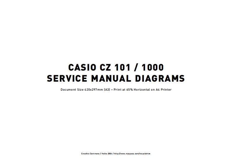 casio-cz101-维修电器原理图手册