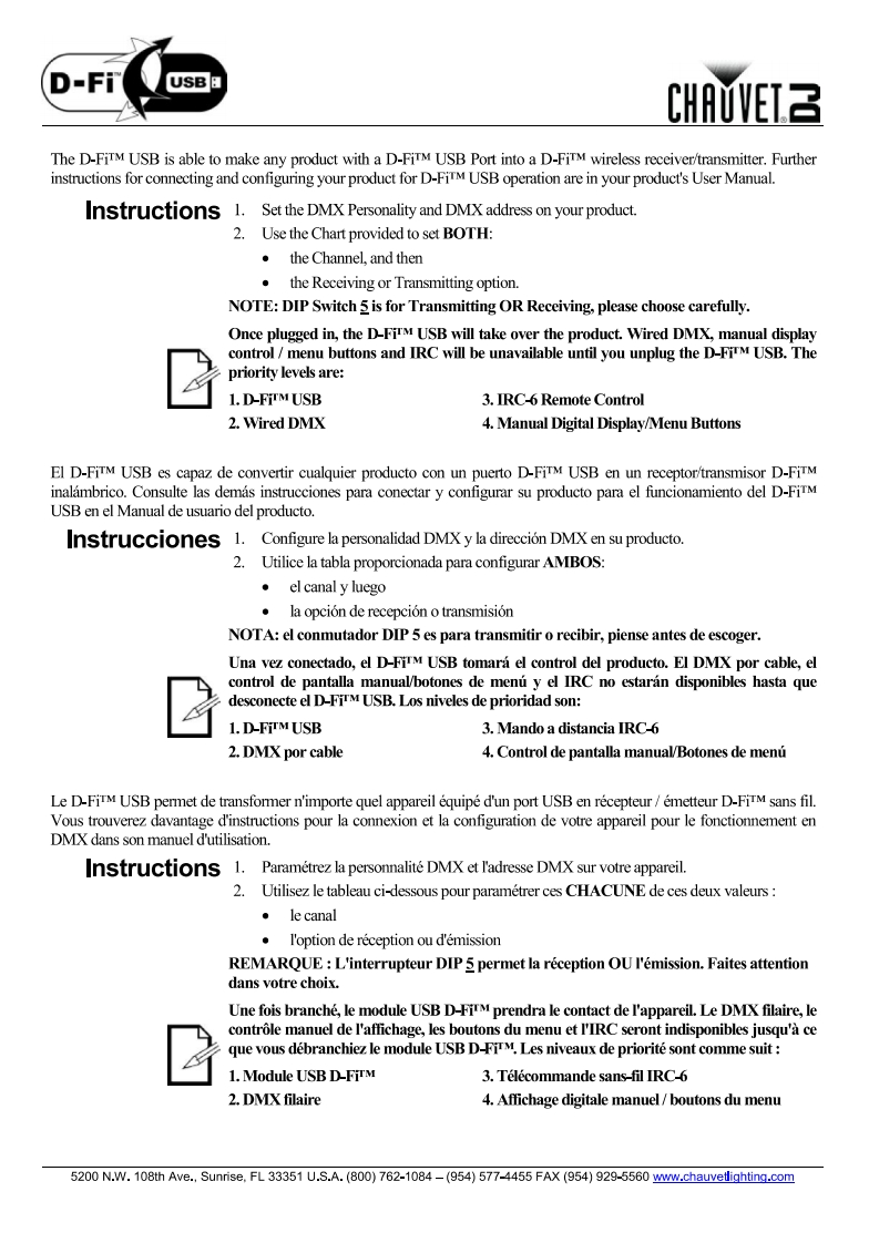 chauvetDFIUSB操作说明书手册
