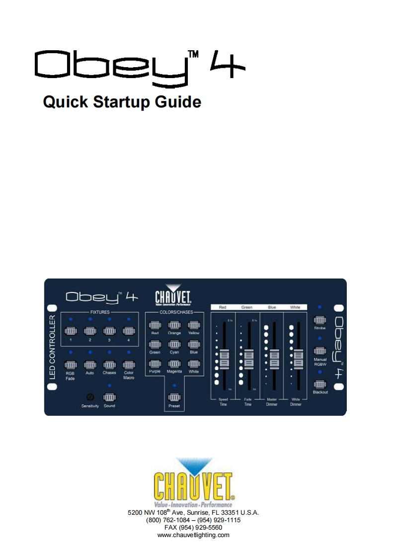 chauvetOBEY4操作说明书手册